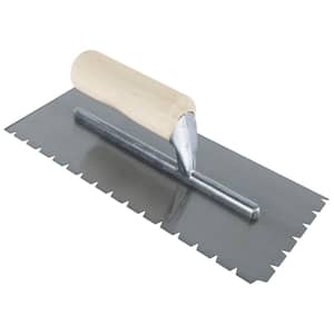 Pro 11 in. x 4-1/2 in. Hardened and Tempered Steel Blade Notched Flooring Flat-Top-V-Notch Trowel
