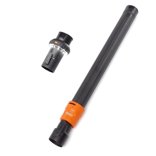 2-1/2 in. LA2518 Locking Telescoping Extension Wand Attachment and LA2536 LED Lighted Cuff for RIDGID Wet Dry Vacs