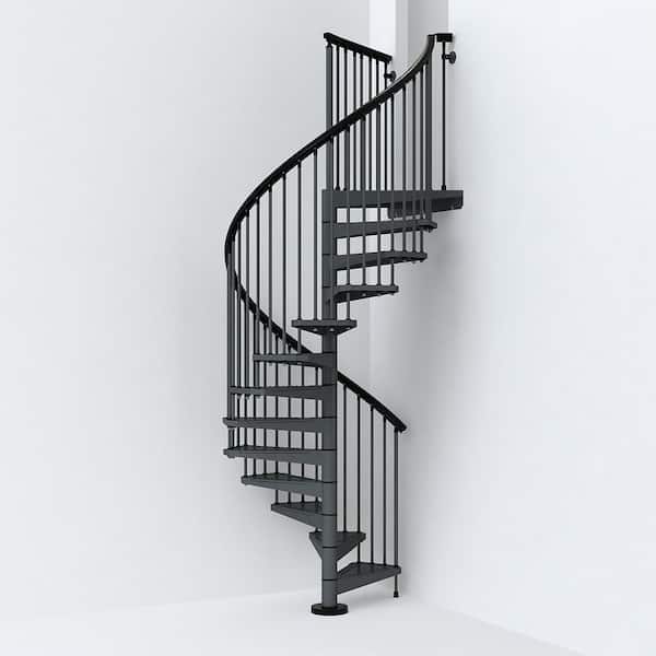 Arke SKY030 55 in. Iron Grey Spiral Staircase Kit