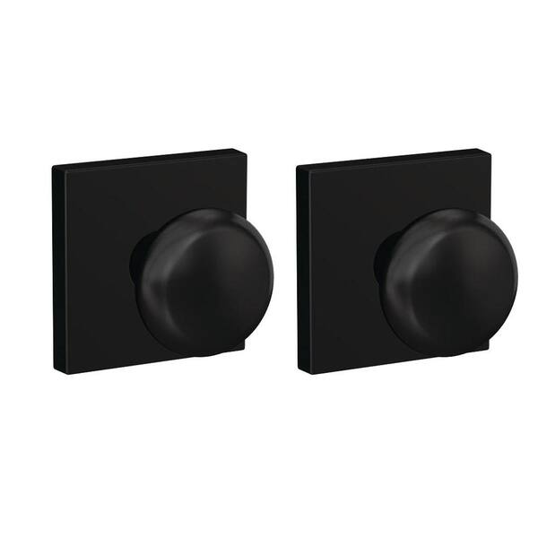 Schlage Custom Plymouth Matte Black Collins Trim Dummy Door Knob (2