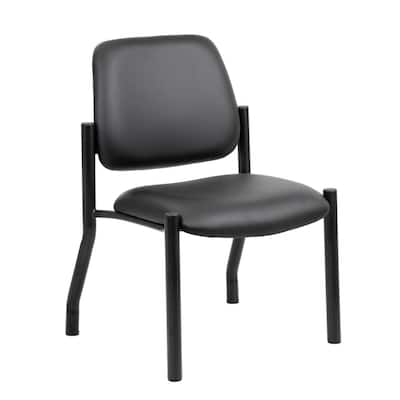 Antimicrobial Black Armless Guest Chair