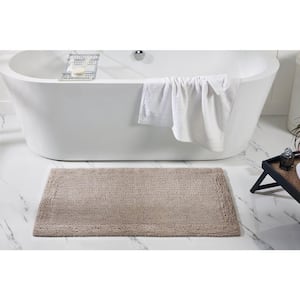 Edge Collection 24 in. x 40 in. Gray 100% Cotton Rectangle Bath Rug