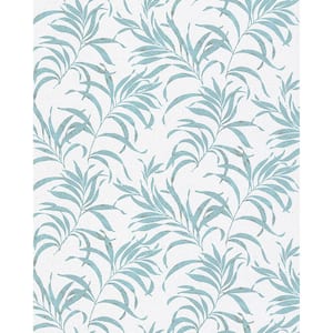 Valentina Blue Leaf Paper Strippable Wallpaper (Covers 56.4 sq. ft.)