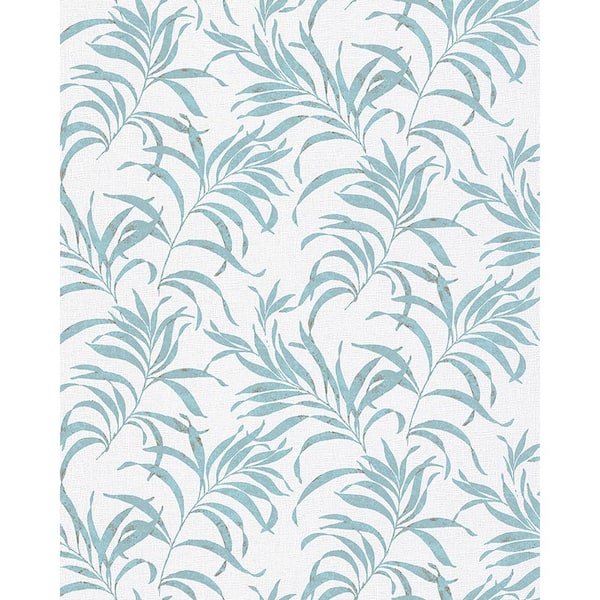 Marburg Valentina Blue Leaf Paper Strippable Wallpaper (Covers 56.4 sq. ft.)