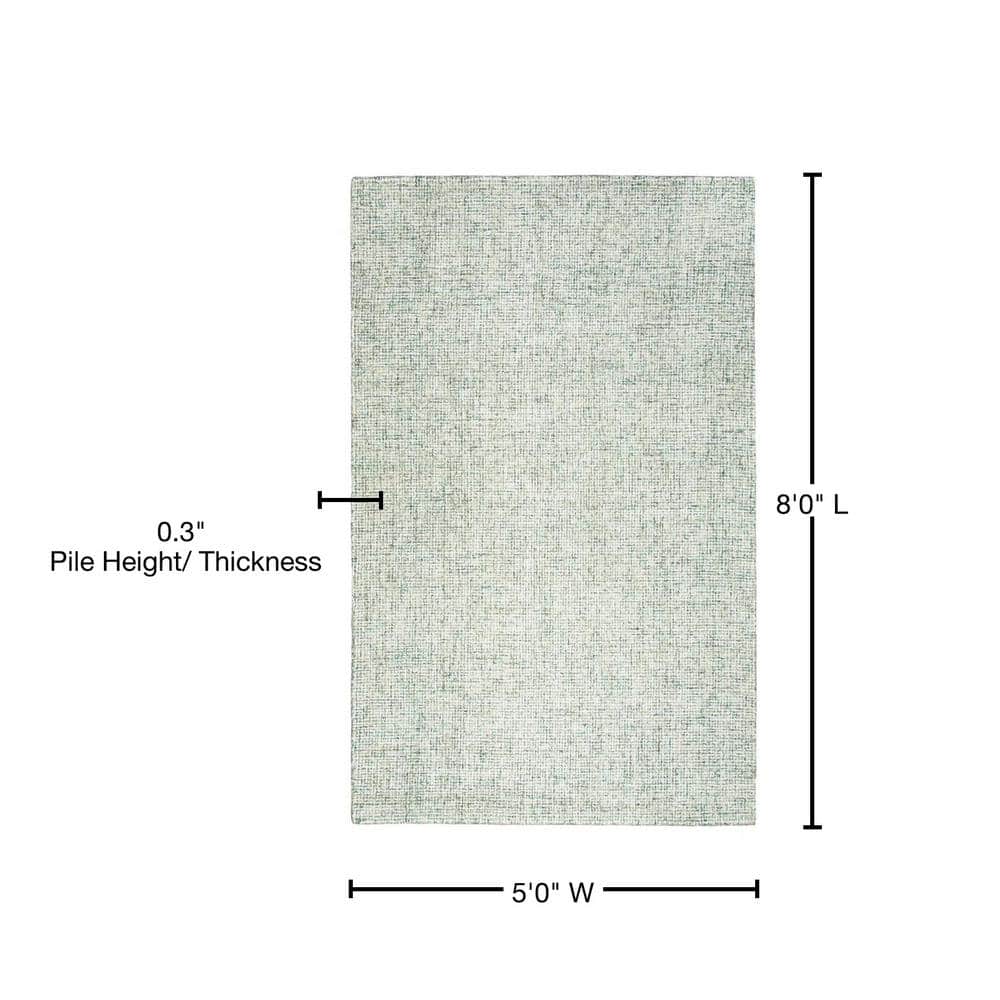 Ivory Hand-Tufted Wool Rectangular Rug 8' x 10'