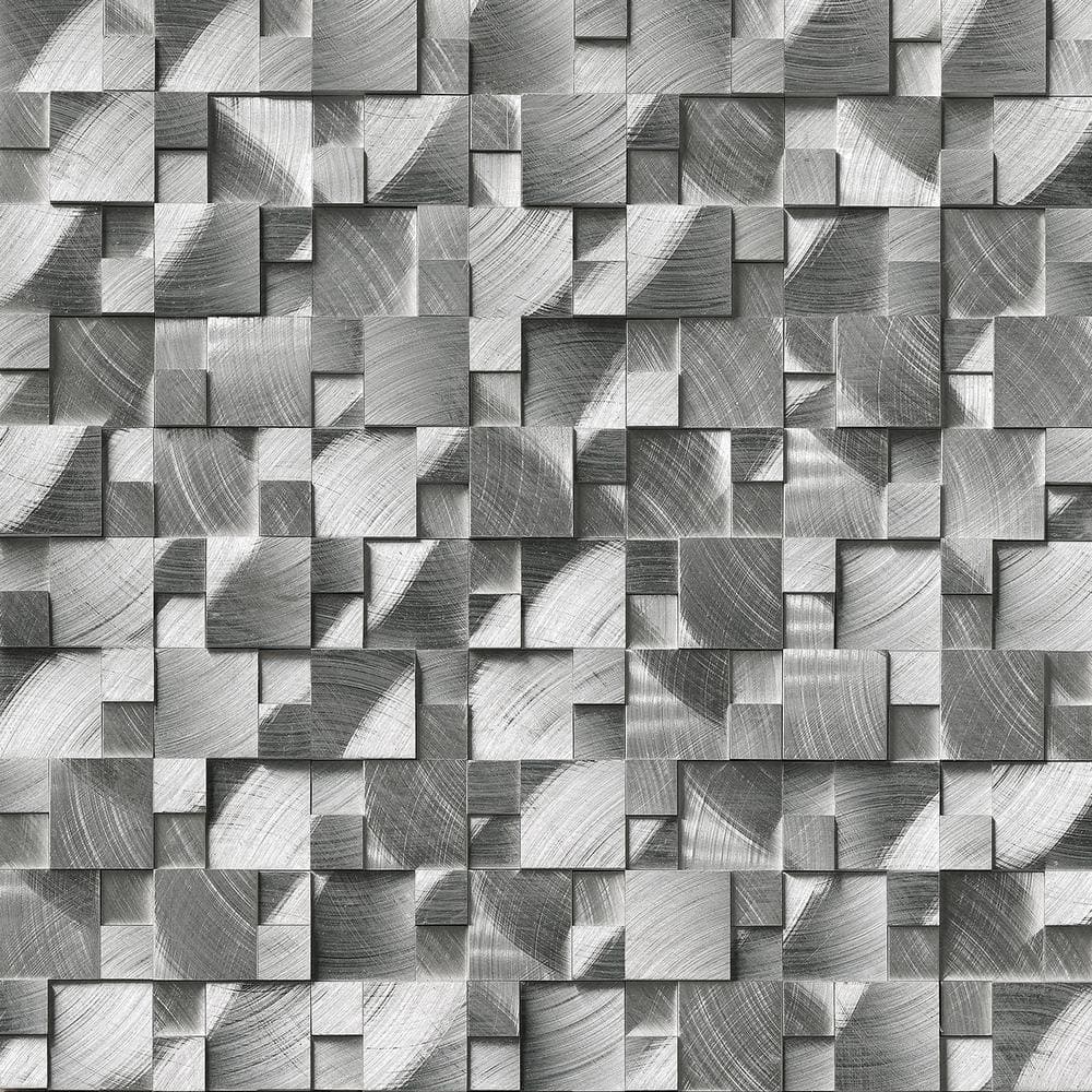 Silver Aluminum Pattern Brushed Metal Mesh-Mounted Mosaic Wall Tile (10 sq. ft. / case) 6 Boxes for pick up 60 sq.ft total you bid per sq.ft 