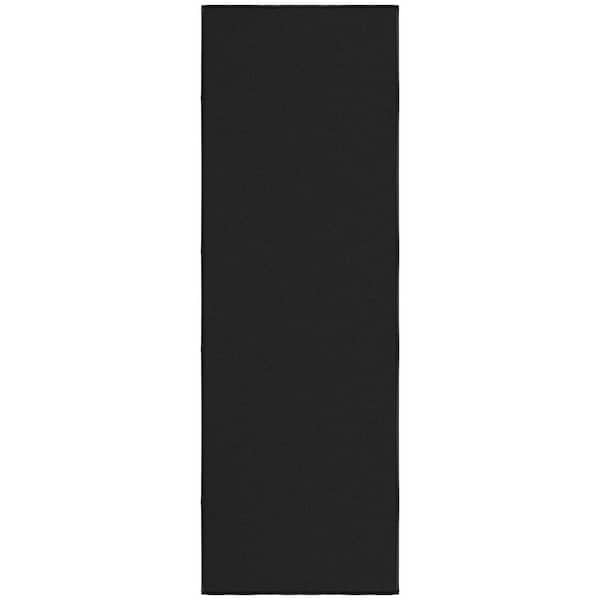 Ottomanson Basics Collection Non-Slip Rubberback Modern Solid Design 2x5 Indoor Runner Rug, 1 ft. 8 in. x 4 ft. 11 in., Black