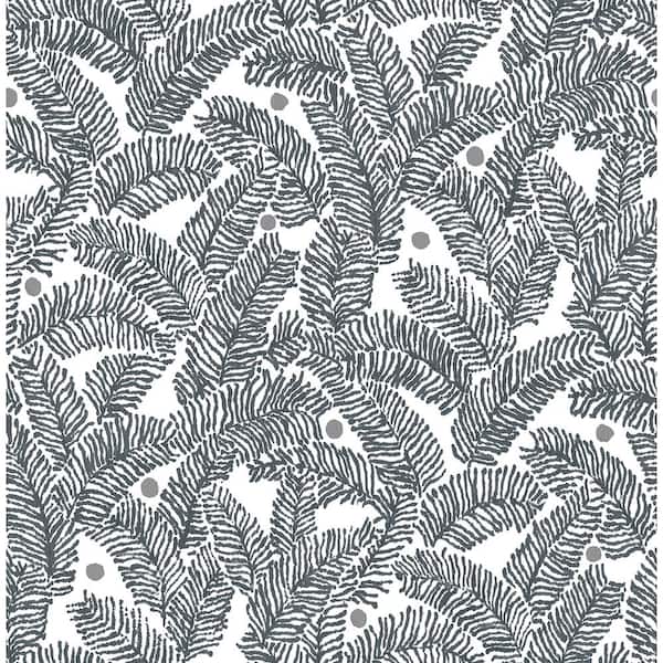 A-Street Prints Athina Grey Fern Grey Wallpaper Sample