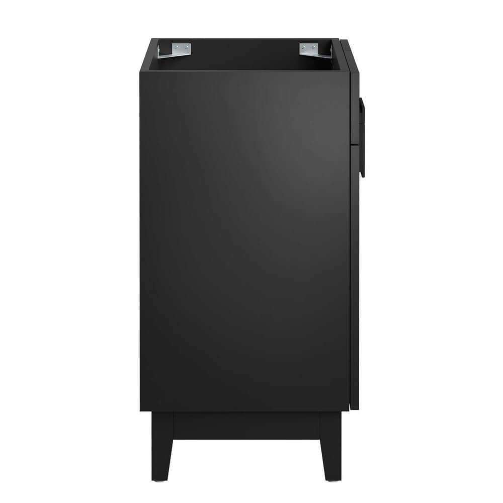 Miles 24" Black Particleboard Bathroom Vanity Cabinet with Rubberwood Legs