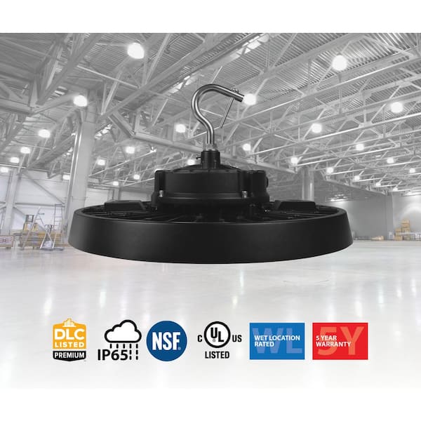 NICOR HBC5 13.4 in. 32054 Lumen Selectable Integrated LED Black High Bay Light