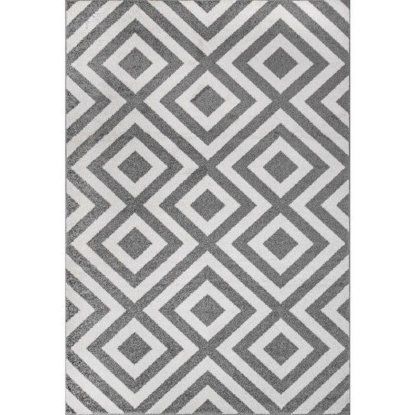 nuLOOM Zadie Geometric Gray 10 ft. x 14 ft. Area Rug