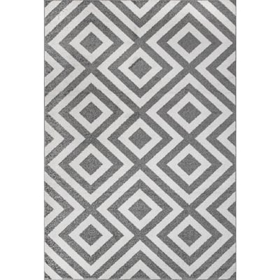 Zadie Geometric Gray 5 ft. x 8 ft. Area Rug