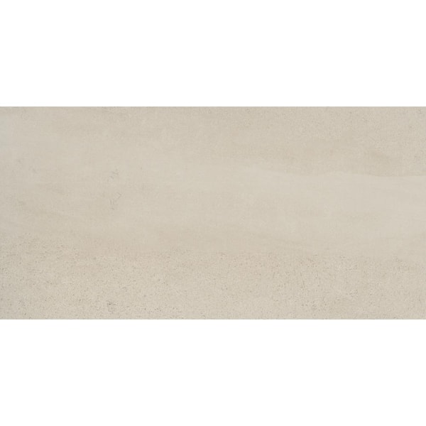 EMSER TILE Porto II Ivory 11.73 in. x 23.62 in. Polished Concrete Look Porcelain Floor and Wall Tile (11.628 sq. ft./Case)