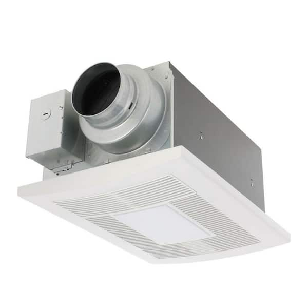 WhisperWarm DC 50-80-110 CFM Ceiling Exhaust Fan with LED Light/Night Light and Heater