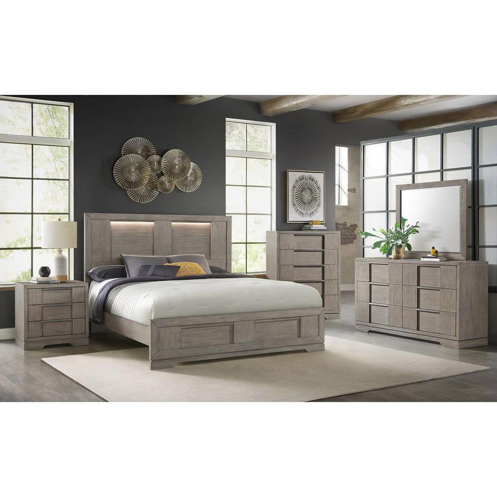 Argo Grey 5-Drawer 40 in. Chest of Drawers