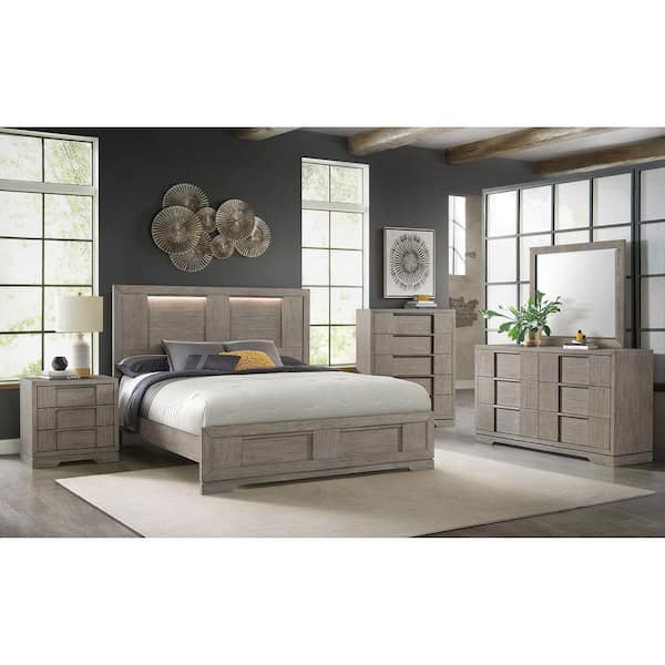 Argo Grey 5-Drawer 40 in. Chest of Drawers