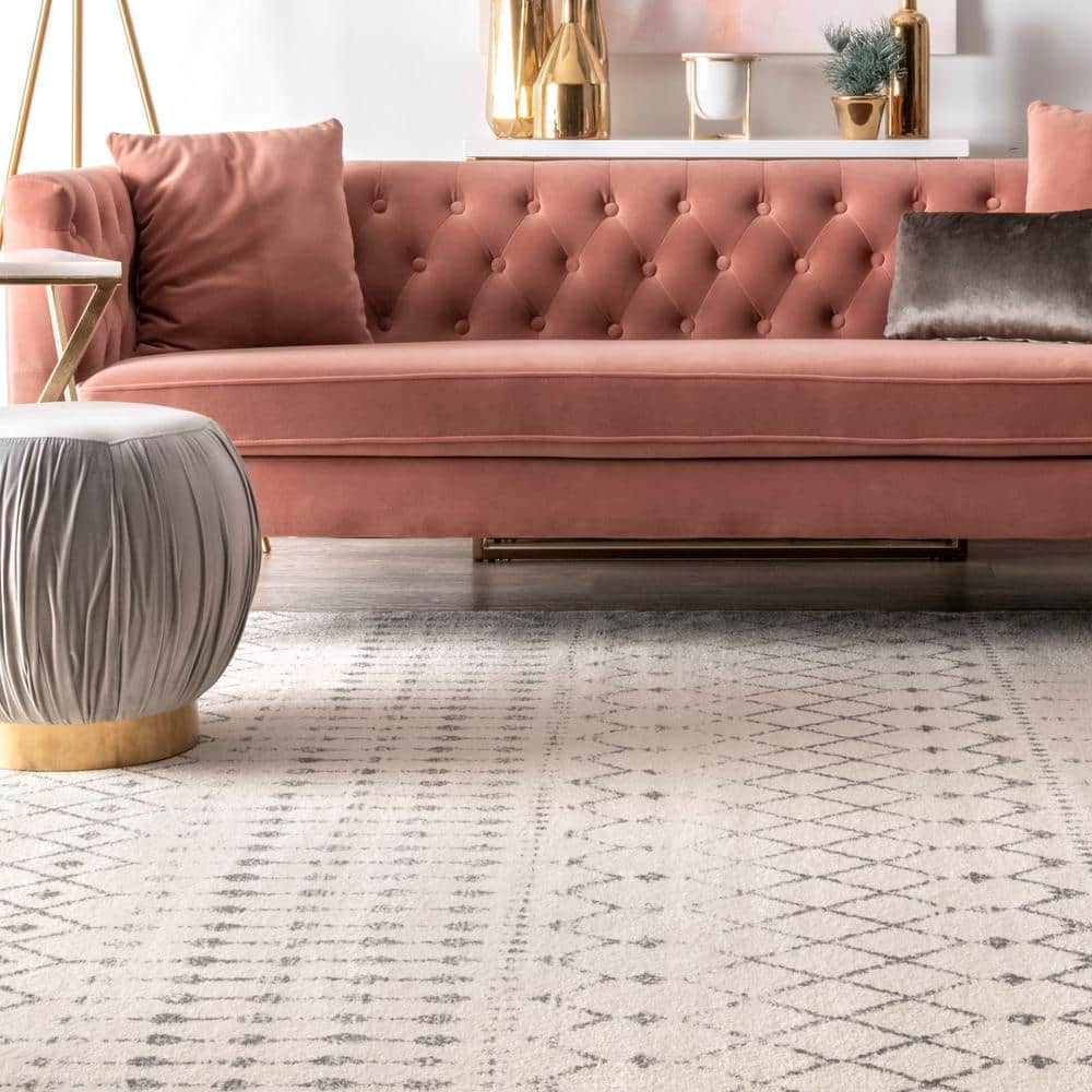 Handmade Gray Trellis Rectangular Reversible Area Rug