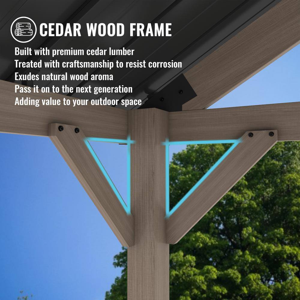 Cedar Wood 12'x20' Gazebo with Galvanized Steel Roof