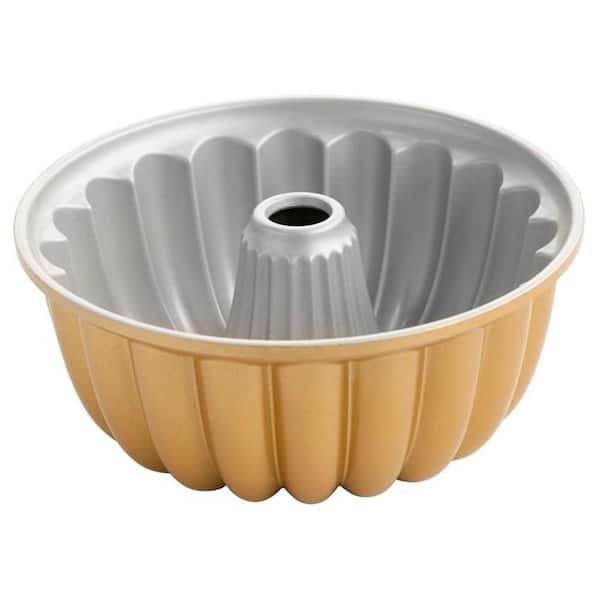 1 Piece Aluminum Elegant Party Bundt Pan in Gold