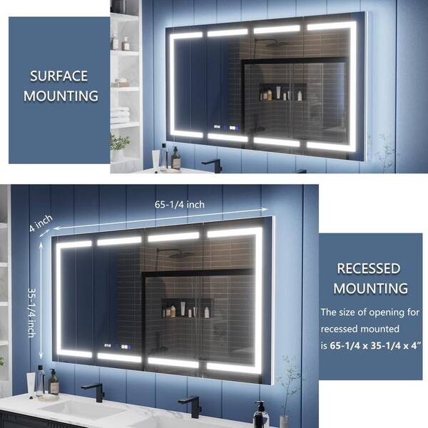ExBrite GlowX 66 in. W x 36 in. H Rectangular Recessed