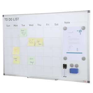 Calendar Whiteboard 36 in. W. x 24 in. Magnetic Dry Erase Calendar Board, Monthly Planner Whiteboard