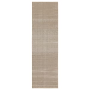 Arion Taupe/Light Gray 2 ft. 6 in. x 8 ft. Solid Runner Area Rug