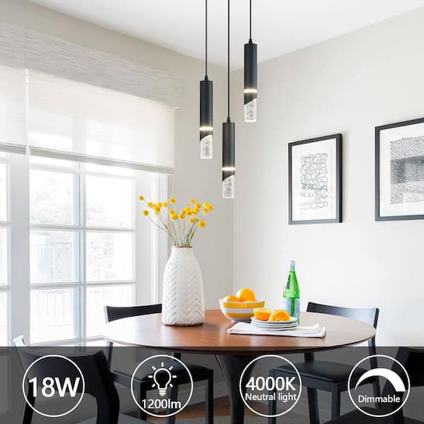 ZHLWIN Home Lighting 6W Black 3-Pack Modern Crystal Integrated LED