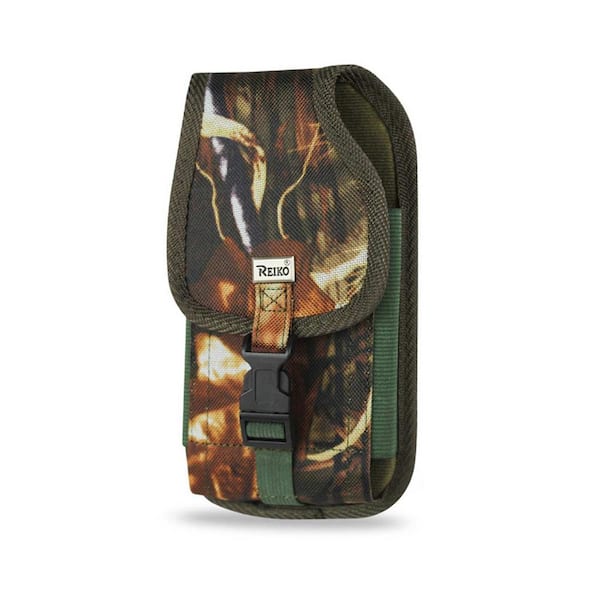 REIKO Vertical Rugged Pouch Holster With Buckle Clip In Camouflage (6.4 in. x 3.5 in. x 0.7 in.)