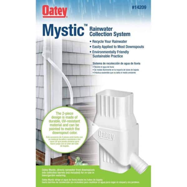 white Oatey 14209 Mystic Rainwater Collection System Fits 2 X 3 Residential Downspouts 2 Pack 