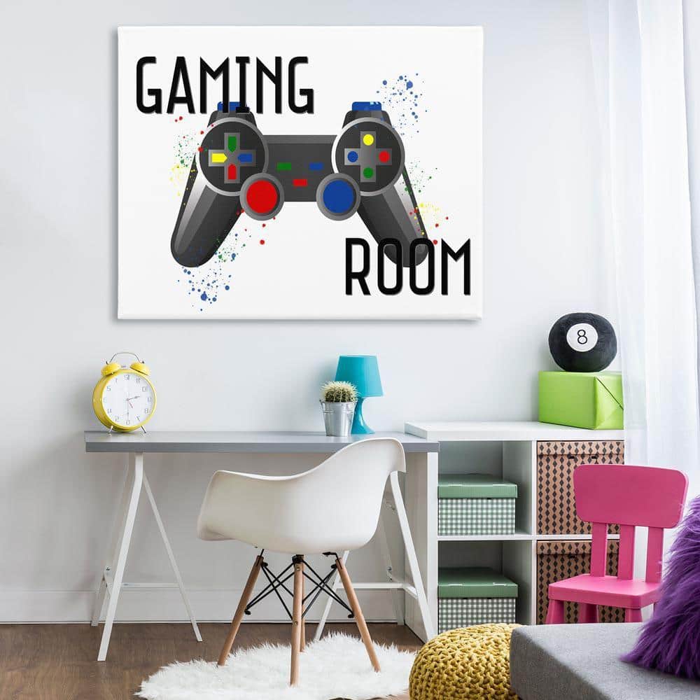 Gaming Room Modern Controller by Kim Allen Unframed Typography Graphic Art Print 36 in. x 48 in.