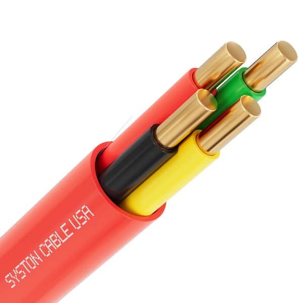 1000 ft. 16 / 4 Red FPLP/CL3P Fire Alarm Cable Security Burglar Station Wire, Plenum Rated UV Resist for Indoor/Outdoor