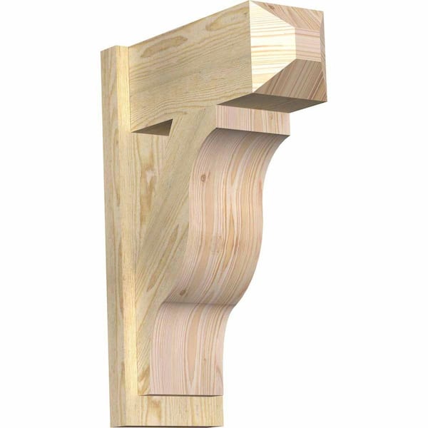 Ekena Millwork 8 in. x 26 in. x 18 in. Douglas Fir Fuston Craftsman Rough Sawn Outlooker