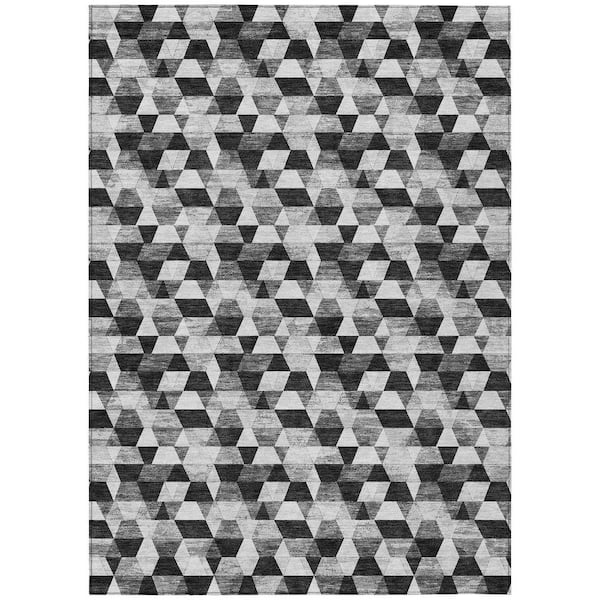 Chantille Machine Washable Indoor/Outdoor Abstract ACN2694 Black 10 ft. x 14 ft. Area Rug