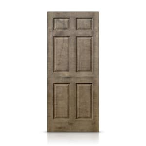 30 in. x 80 in. Vintage Brown Stain Hollow Core Composite MDF 6 Panel Interior Door Slab