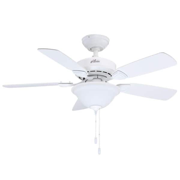 Indoor White Ceiling Fan With Light, Hunter Bay Ceiling Fan