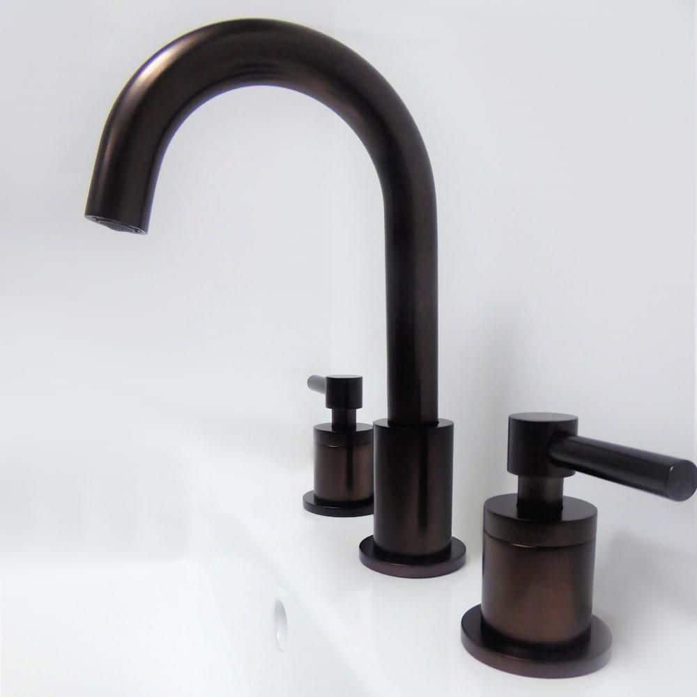 Oil Rubbed Bronze Double Handle Widespread Bathroom Faucet