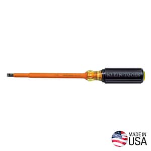 5/16 in. Insulated Cabinet-Tip Flat Head Screwdriver with 7 in. Round Shank- Cushion Grip Handle