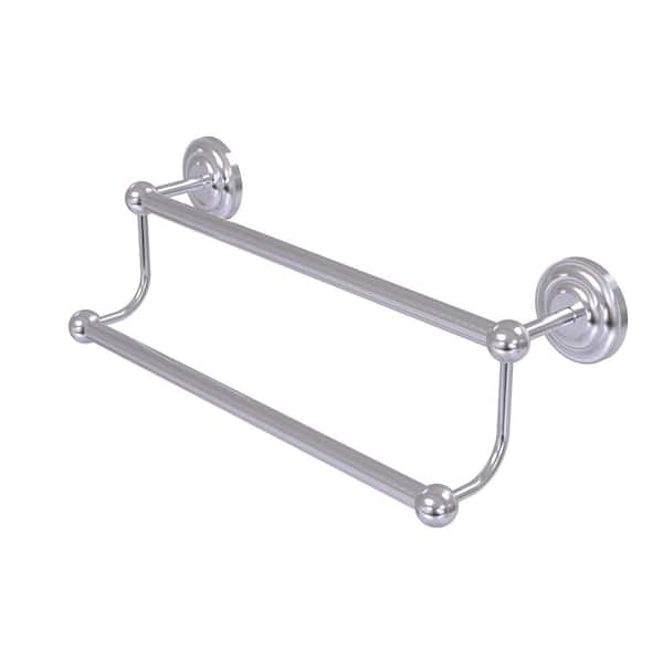 Allied Brass Prestige Que New Collection 36 in. Wall Mounted Double Towel Bar in Satin Chrome
