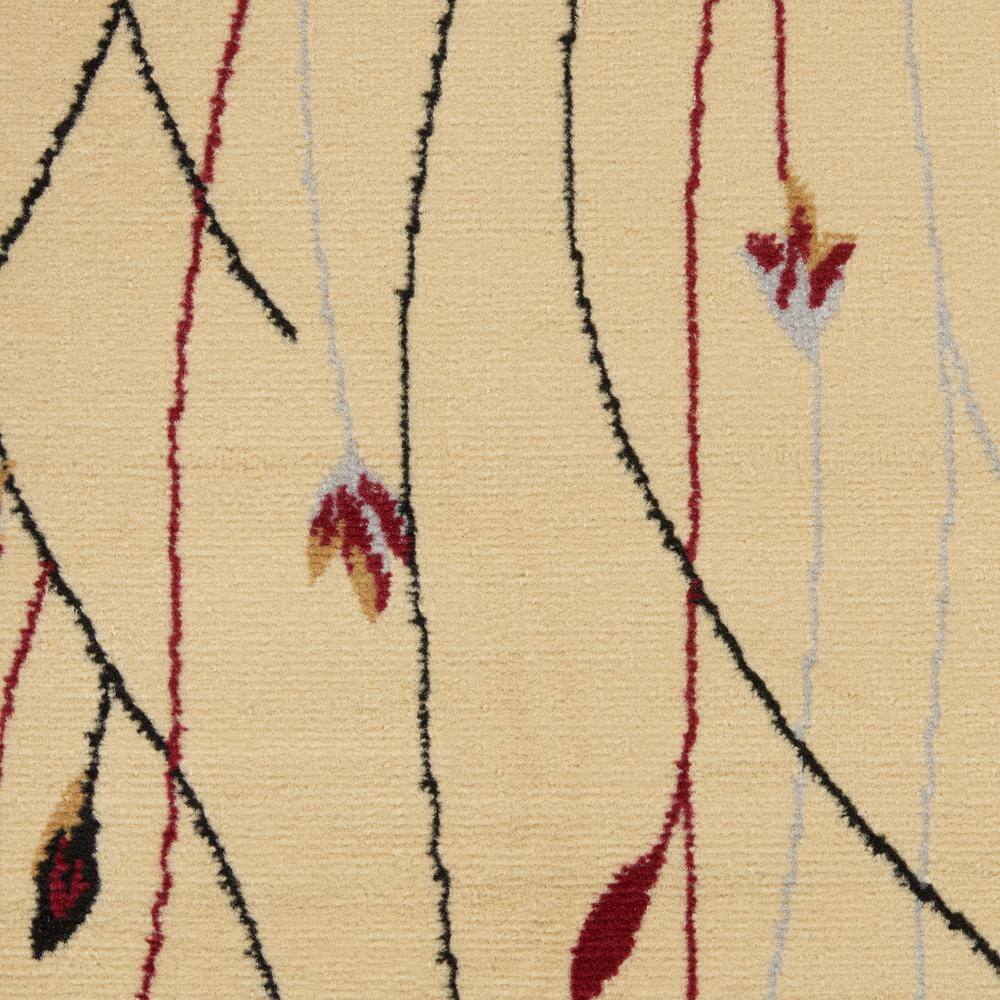 Cream Floral Synthetic 5' x 7' Area Rug
