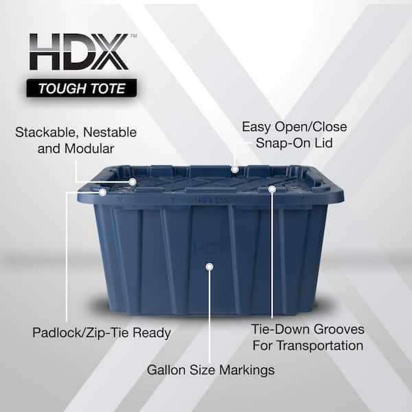 27 Gal. Tough Storage Tote in Moonlit Ocean (4-Pack)