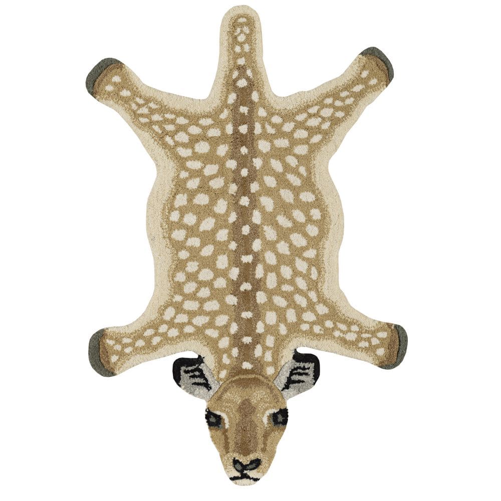 Linon Home Decor Jungle Antelope Beige and Brown 2x3 ft. Modern Tufted ...