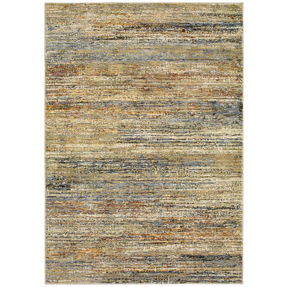 Audrey Gold Doormat 3 ft. x 5 ft. Abstract Area Rug
