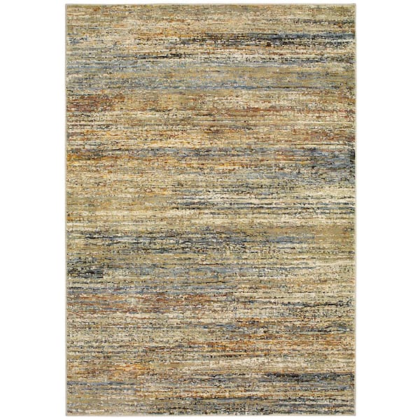 AVERLEY HOME Audrey Gold Doormat 3 ft. x 5 ft. Abstract Area Rug