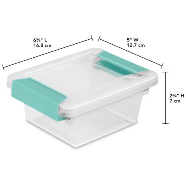 Sterilite 0.3 Qt. Storage Box Mini Clip with Blue Aquarium Latches