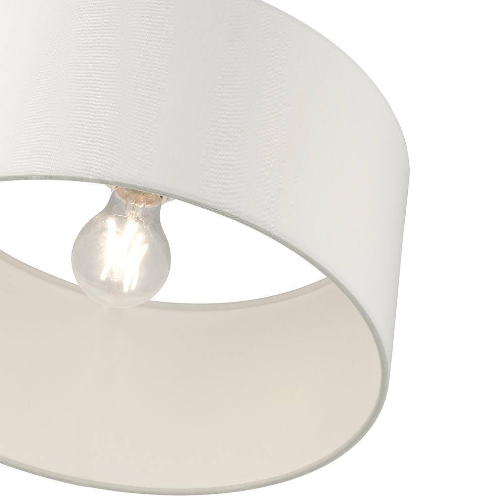 Meridian Satin Brass 13" Drum LED Semi-Flush Mount