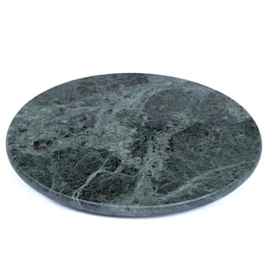 8 in. Dia Natural Green Marble Round Trivet Cheese Serving Board
