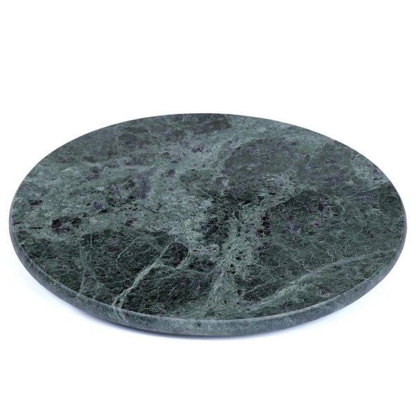 Creative Home 8 in. Dia Natural Green Marble Round Trivet Cheese Serving Board