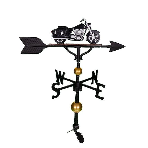 Montague Metal Products 32 in. Deluxe Black/Chrome Motorcycle Weathervane