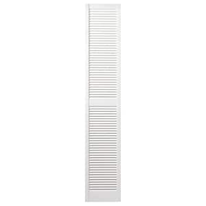 15 in. x 71 in. Open Louvered Polypropylene Shutters Pair in White