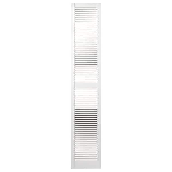 Ply Gem 15 in. x 81 in. Open Louvered Polypropylene Shutters Pair in White